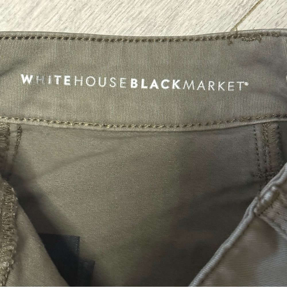 White House Black Market Olive Green Mid Rise Zippered  Pants Size 8 - Picture 8 of 10